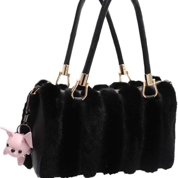 NWT French bulldog PU leather keychain w/ metal ring key ring - Picture 9 of 16